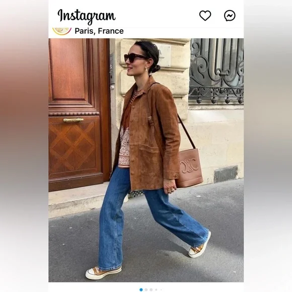 Gap Vintage Suede Jacket Tan S - Picture 3 of 16